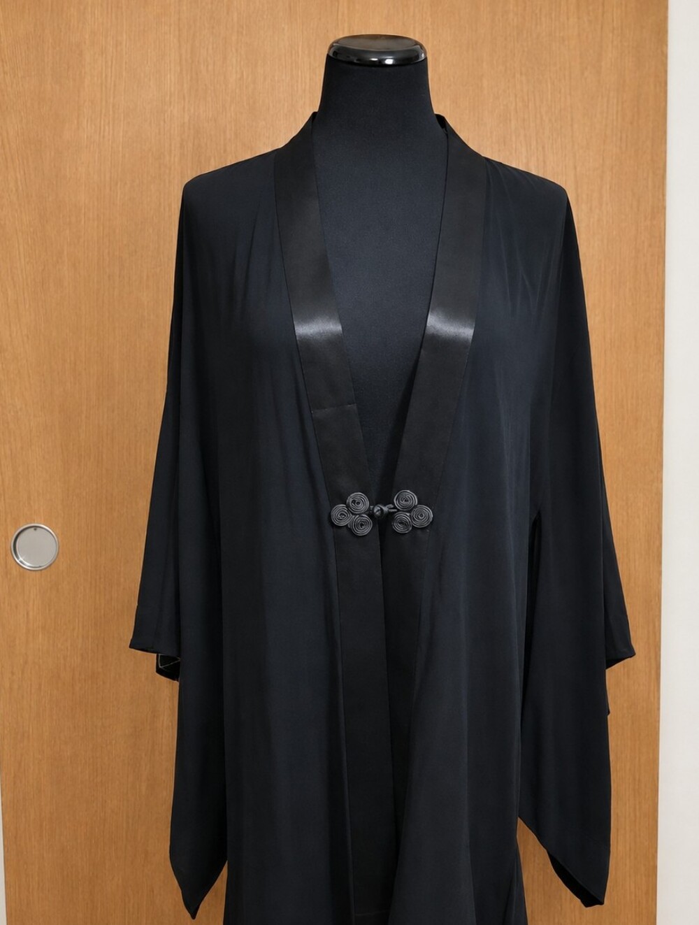 Vintage Sue Wong Embroidered Kimono Sleeve Duster Jacket Black Size L Made USA - Picture 4 of 9